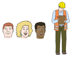 Menschen verschieden und Sicherheitsbeauftragter